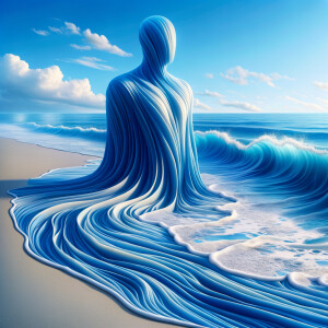 A tranquil beach with photorealistic qualities captures the esse...