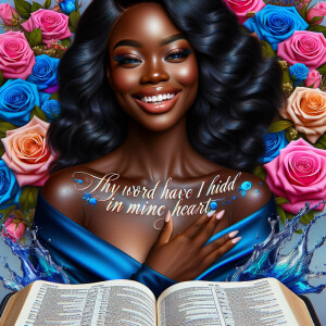 Create an image of an ultra-light-skinned African-American woman...