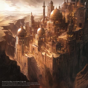 “Ancient City Rising on a Sea of Sand”
This image depicts an an...
