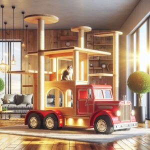 A cozy living room with wooden flooring and modern decor. In the...