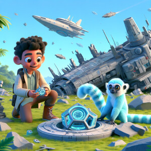 A boy and a blue-furred lemur have found an ancient artifact. In...