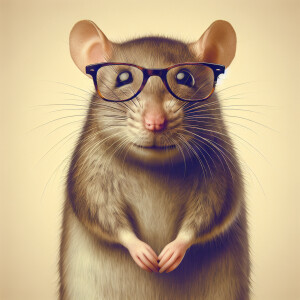 Generate a realistic image of a full-body rat standing upright o...