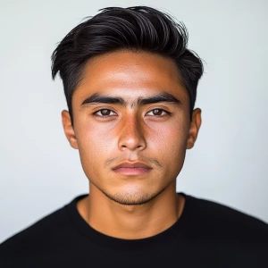 Generate an image of a 22-year-old Mexican American man with a c...