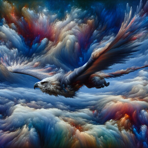 imagine a creature that has the body of a eagle and the wings of...
