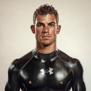 Create a hyper-realistic image of Curtis Kowe, a 27-year-old fit...