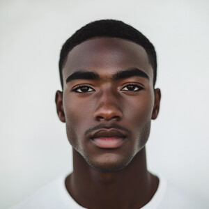 Portrait of a 19-year-old African American man from California w...