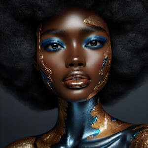 A digital illustration of an African-American woman with a large...