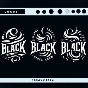 Логотип в стиле jabbawokez с подписью "Black"