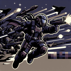 Boba fet, rocket flight, shooting