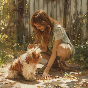 Photorealistic image, high resolution. Light ginger haired femal...