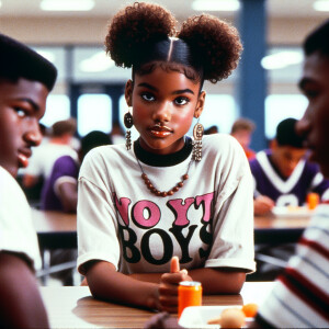 4k movie still,35mm,low angle, bossy popular mean african americ...