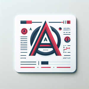 Hi. Draw a creative square postcard for friends with the «A» log...