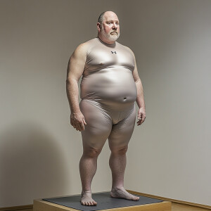 Create a hyper-realistic full-body image scan of Brian Buhlinger...