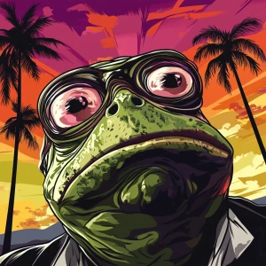 MEME PEPE in GTA art style — — in the style of a Grand Theft Au...