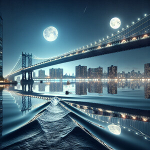 An ultra real high definition portrait of the manhattan bridge a...