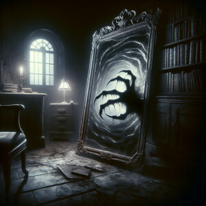 "In the dim corner of the old study, an ancient, dust-covered mi...