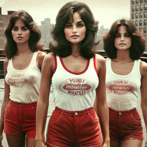 Generate a faded color film photograph from the early 1970s of t...