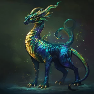 a magnificent, bipedal creature that stands at an imposing heigh...