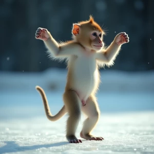 Dancing monkey on ice.