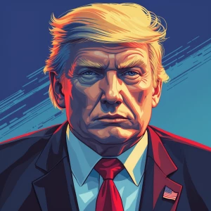 king Trump in gta art style