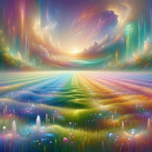 In the soft, shimmering depths of an idyllic quantum realm, a pl...