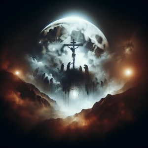 airbrush painting, illuminated by moon light, double exposure, r...