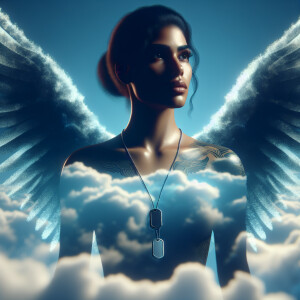 Create a 3-D portrait aspect ratio image with double exposure ef...