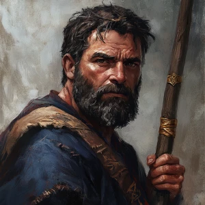 Up close art of the head of 47 year old man that is 6’0 and weig...