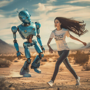 Photograph of a gorgeous 23-year-old brunette woman is running a...