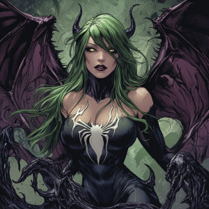 Create an image of Morrigan Aensland from the Darkstalkers video...