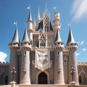 Make a realistic depiction of the castle at disney world in flor...