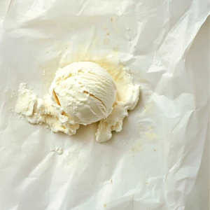 Vanilla ice cream laying in the trash