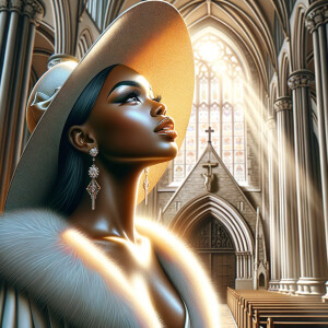 Create an airbrush oil painting of an African American woman wit...
