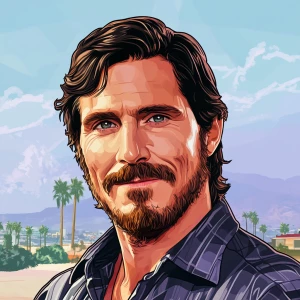 generate Christian Bale meme in GTA style