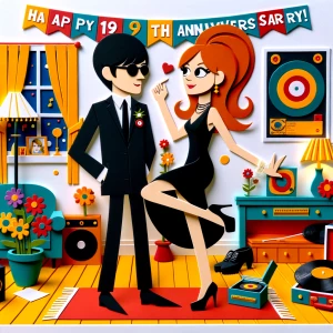 Quirky’Happy 19th Anniversary!’ Written
A 60s mod vibe with a ta...