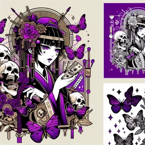 Create an anime-style logo for the brand (Baby Loves & Crows) fe...