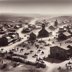 4k quality, drone over Tolar Texas, in the 1930’s, daylight, the...