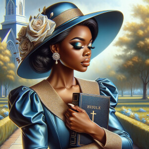 Render an airbrush oil painting of an African American woman wit...