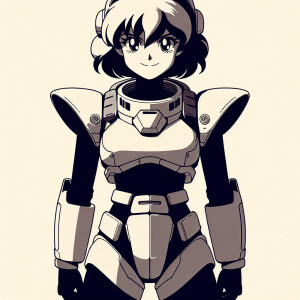 1990s anime screencap, girl a plugsuit, standing with hands on h...
