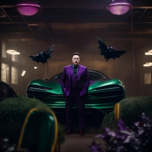 elon musk as joker versus batmen