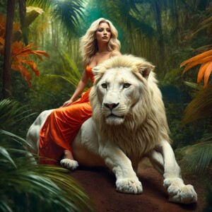 FULL BODY VIEW: 4K colorful glossy digital oil
painting of a bea...