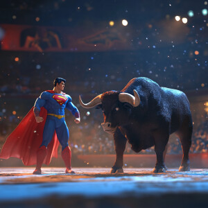 Create an 3d animated scene showcasing a dramatic confrontation...