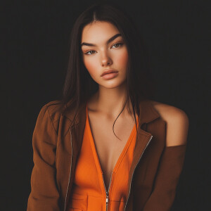 Capture the elegance of a fair-skinned, petite, slim woman with...