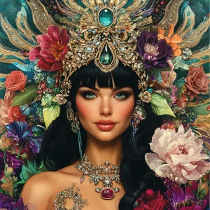 A strikingly beautiful woman with black hair and a radiant smile...