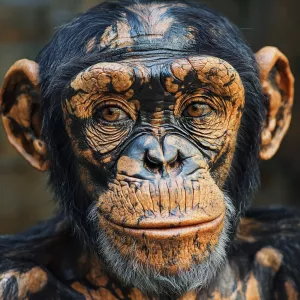 Alex garden style human morphing int a chimpanzee