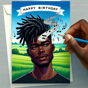 illustration showcasing a birthday card with 'HAPPY BIRTHDAY!. T...