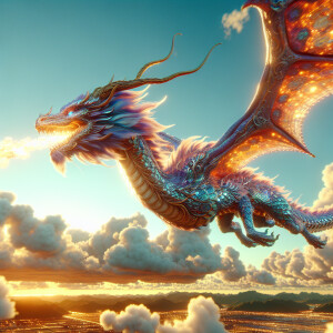 A Dreamfyre dragon 3D animated motion graphics UHD 8K