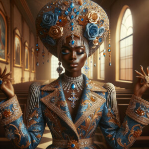 Create an illustration that embodies spirituality and a deep con...