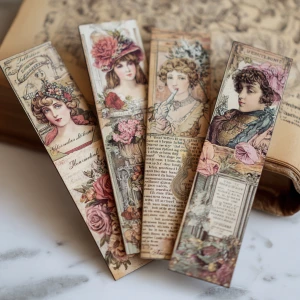 Literary Girl Vintage Bookmarks – A set of vintage-style bookmar...