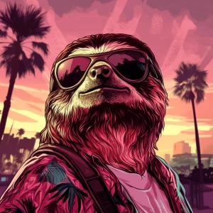 sloth Slerf in GTA style